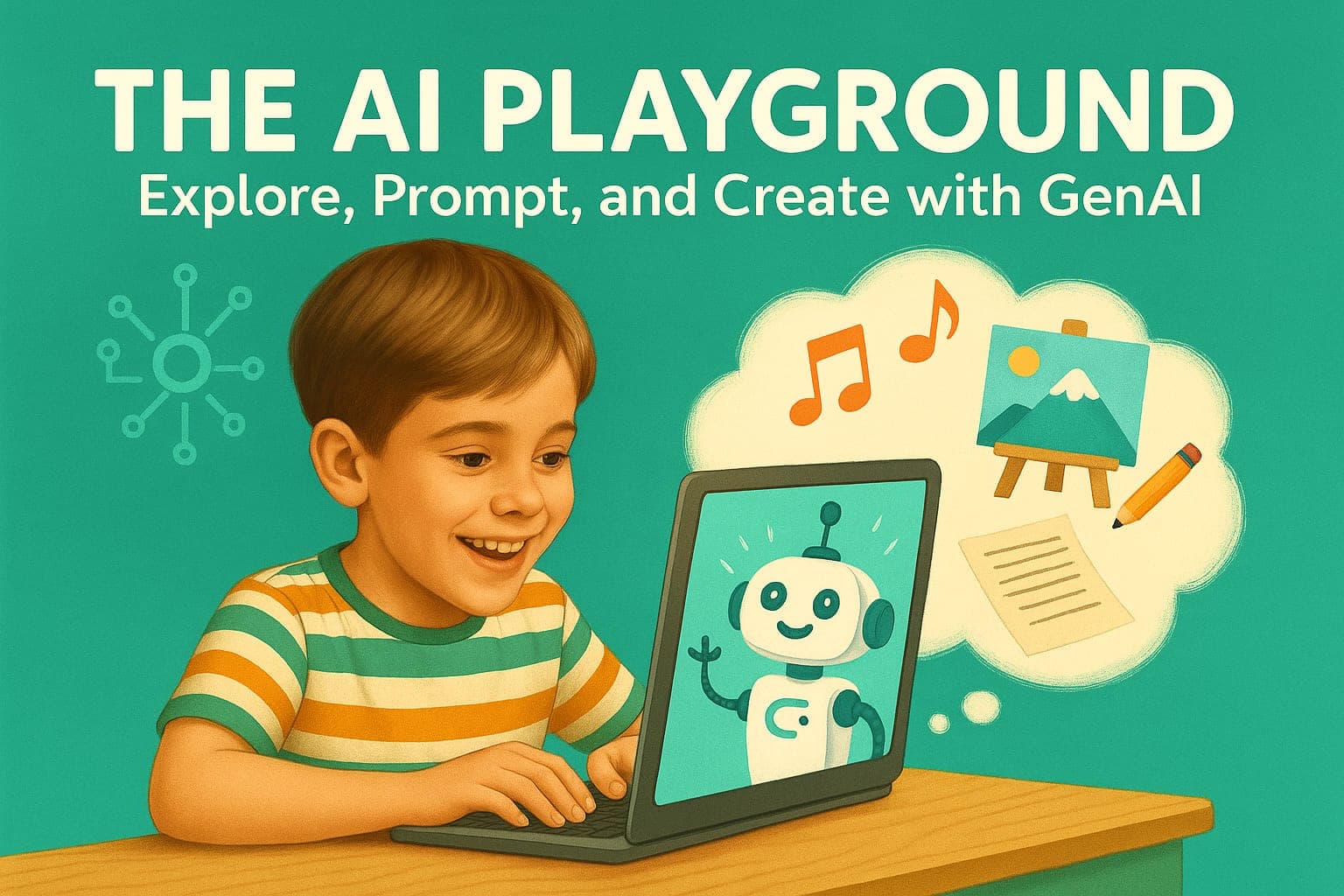 Artwork for The AI Playground camp.