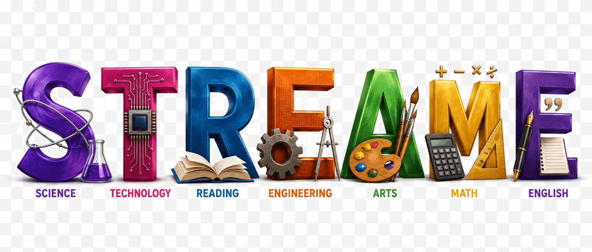 The STREAME mark: science, technology, reading, engineering, arts, math and English.